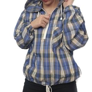 Vintage | Light Plaid Hoodie Long Sleeve M